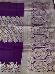 Purple - Lotus Silk Saree