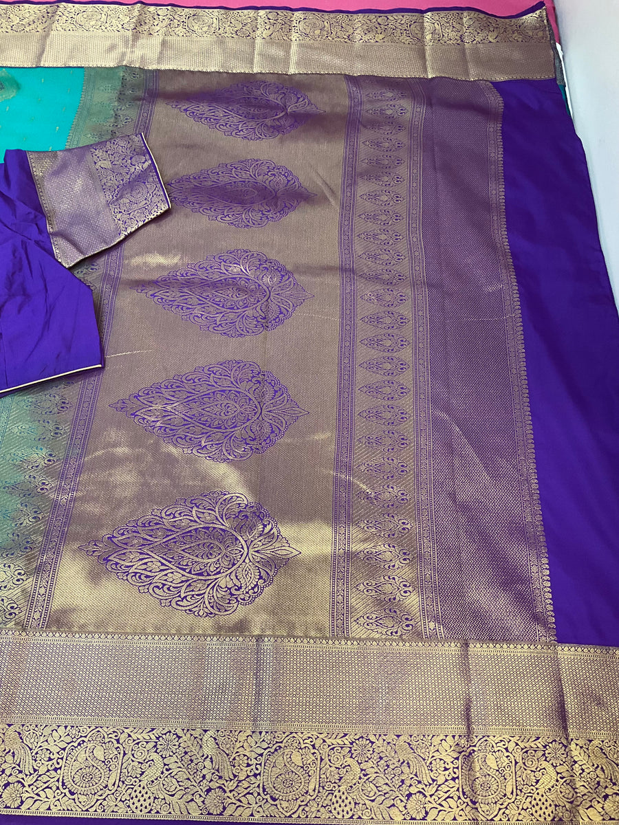 Vintage Semi Silk Kanjeevaram Saree with stitched Blouse