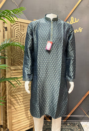 Men’s Gray Blue Kurta Set
