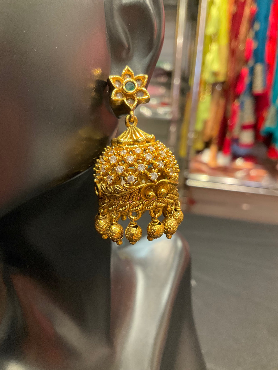 Gold plated Jhumkas/Earrings image 1