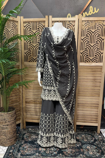 Heavy Designer Embroidery Sharara Set - Premium Party Wear