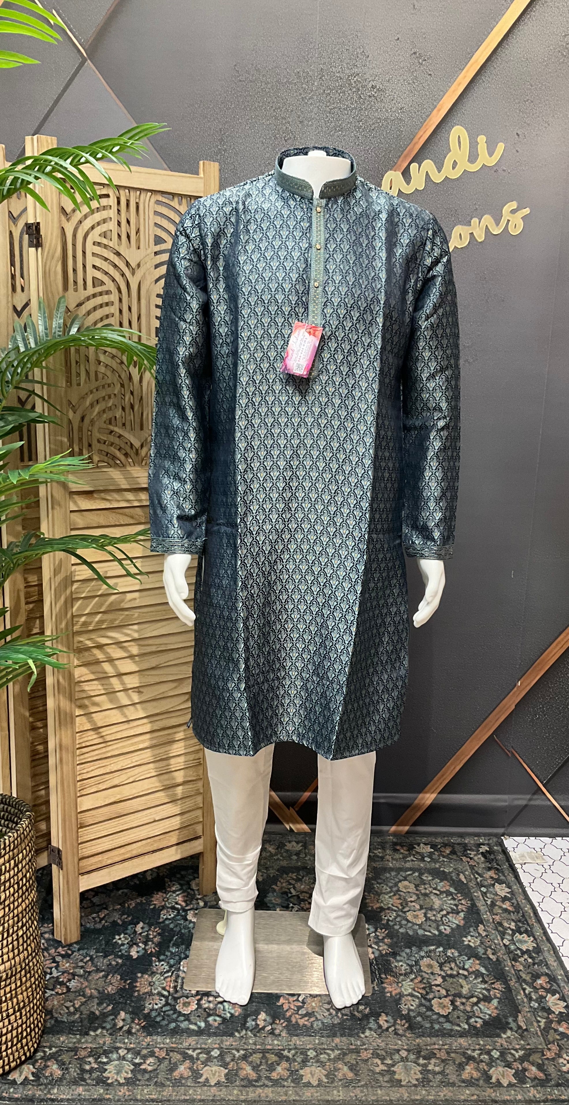 Gray Blue - Mens Wear kurta Pajama Set