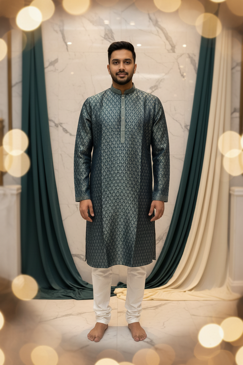 Gray Blue - Mens Wear kurta Pajama Set