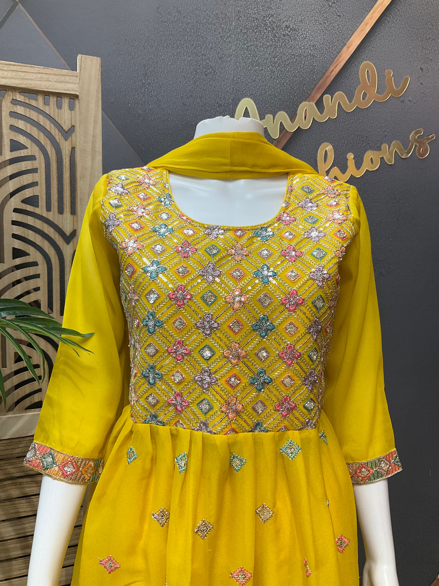 Teenage Girls - Yellow Kurti set