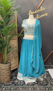 Plus Size Georgette Lehenga Set Size 50 - Party Wear