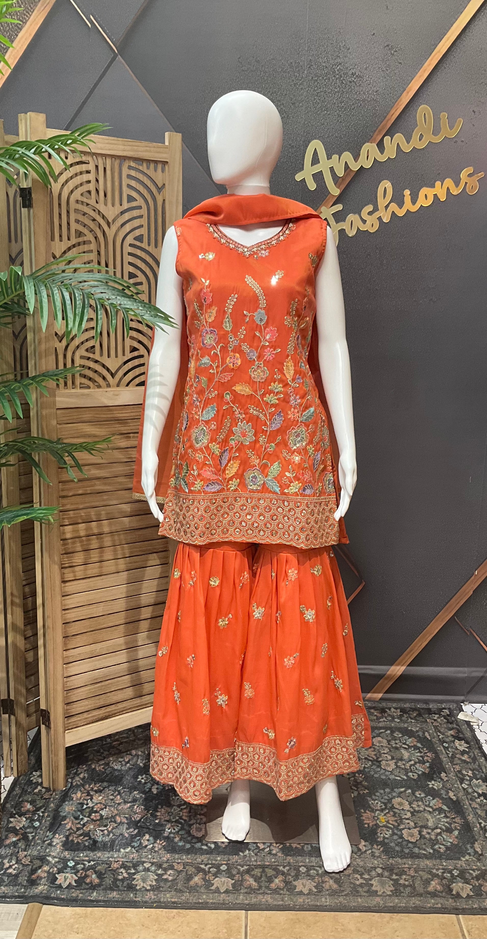 Teenage Girls Orange Sharara set