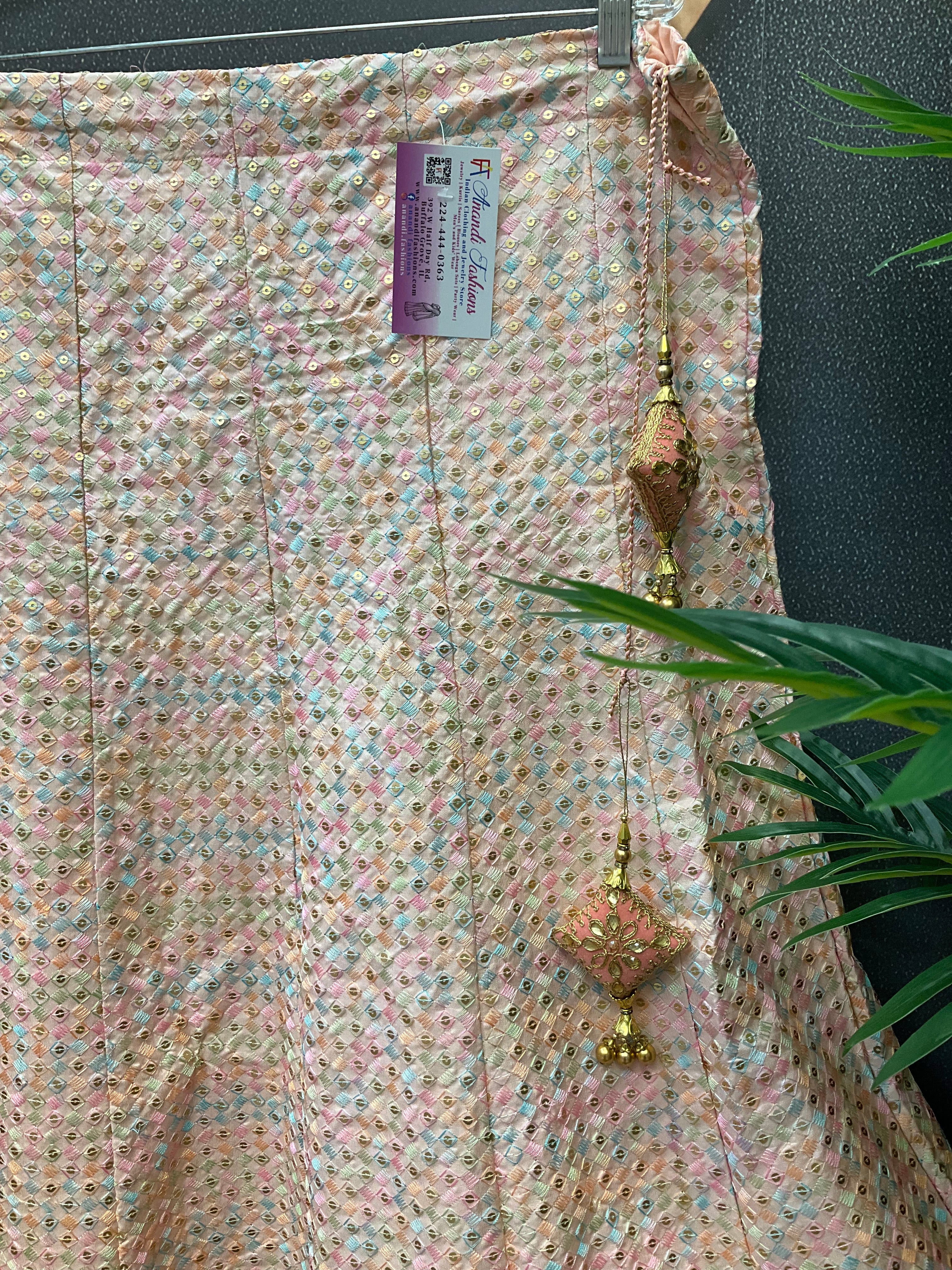 Pastel pink Party Wear lehenga/Skirt