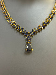Navy Blue CZ Necklace set