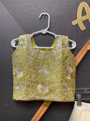 Toddler party Wear Green lehanga