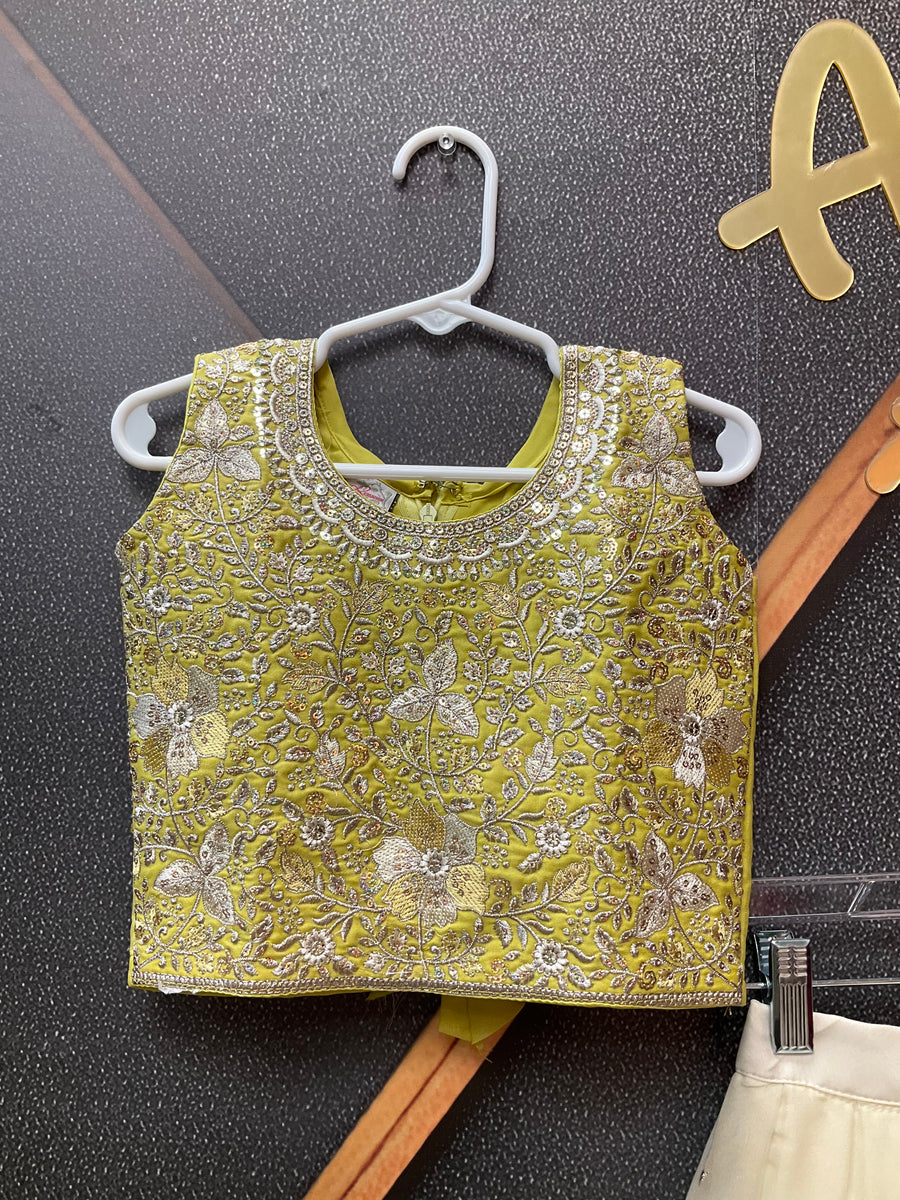 Toddler party Wear Green lehanga