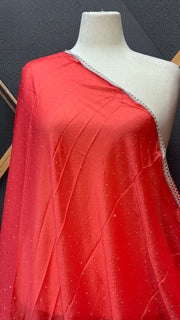 Satin Silk Dupattas with Silver Border
