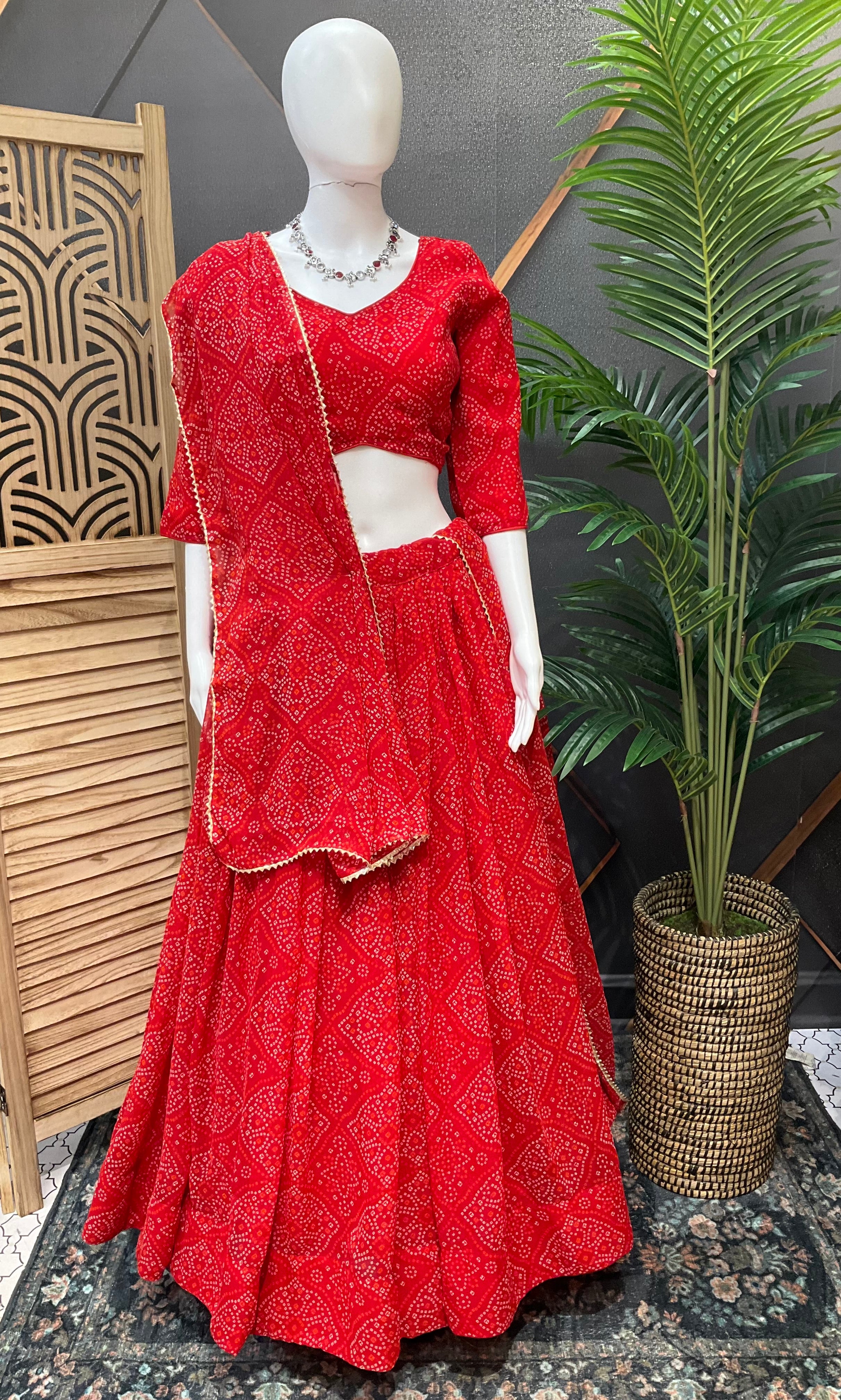 Size 40-Garba Special -Georgette Bandhini Chaniya Choli/Lehenga sets