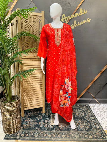 Premium Party Wear Benarasi Kurti set