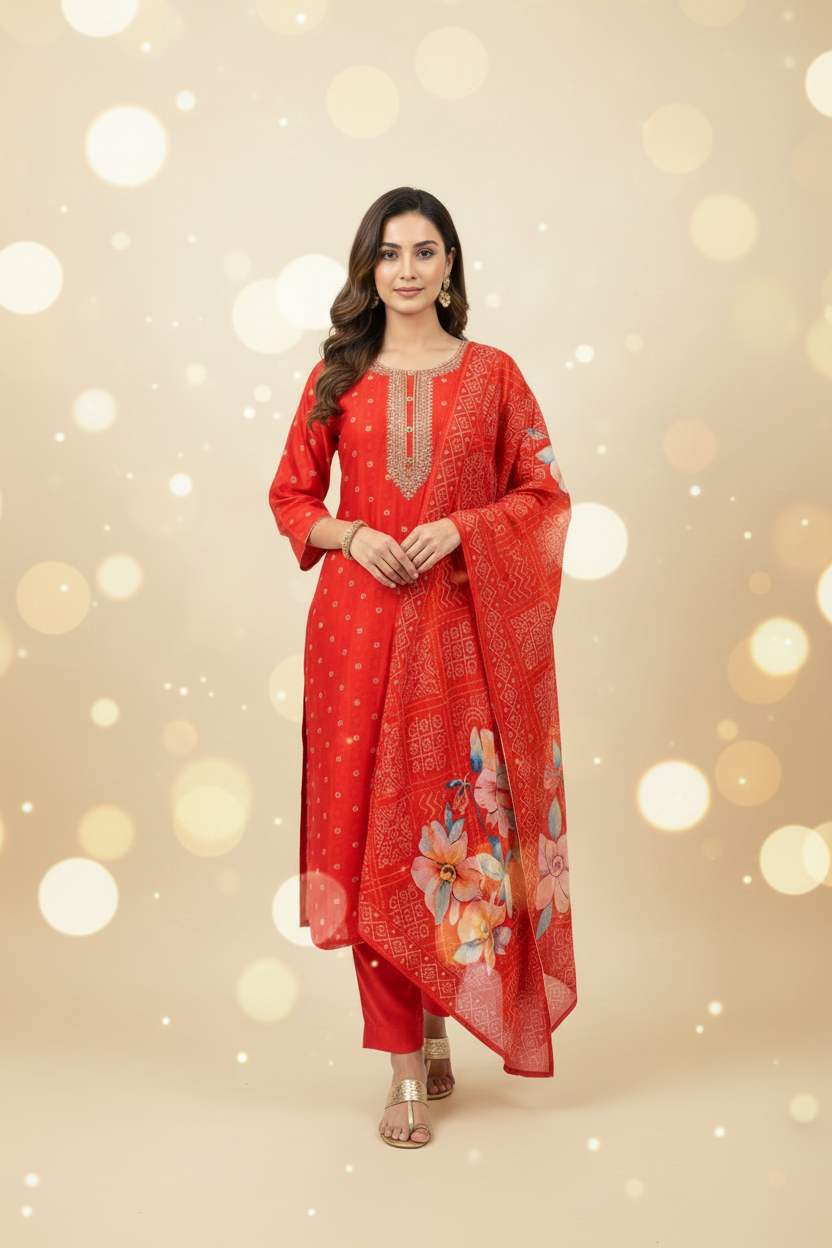Women’s Banarasi Kurti Set