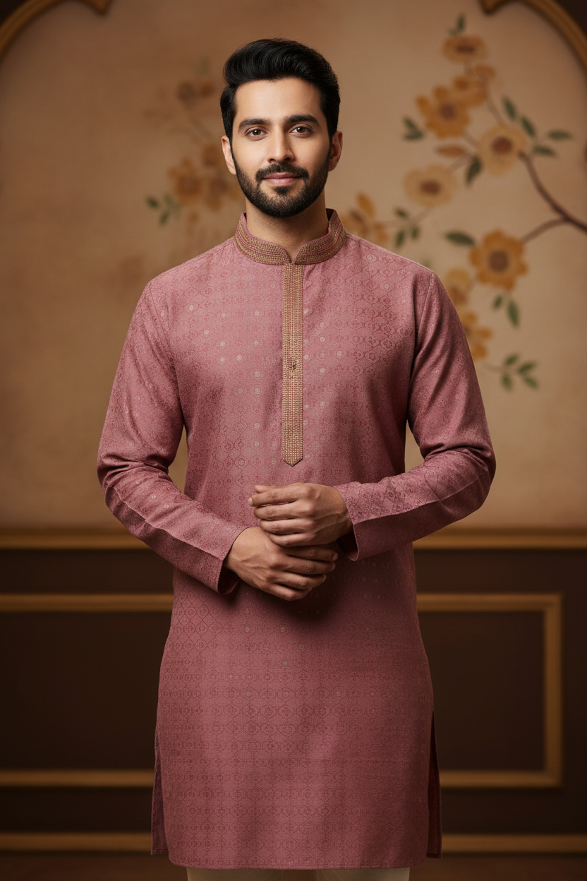 Men’s Onion Pink Kurta Set