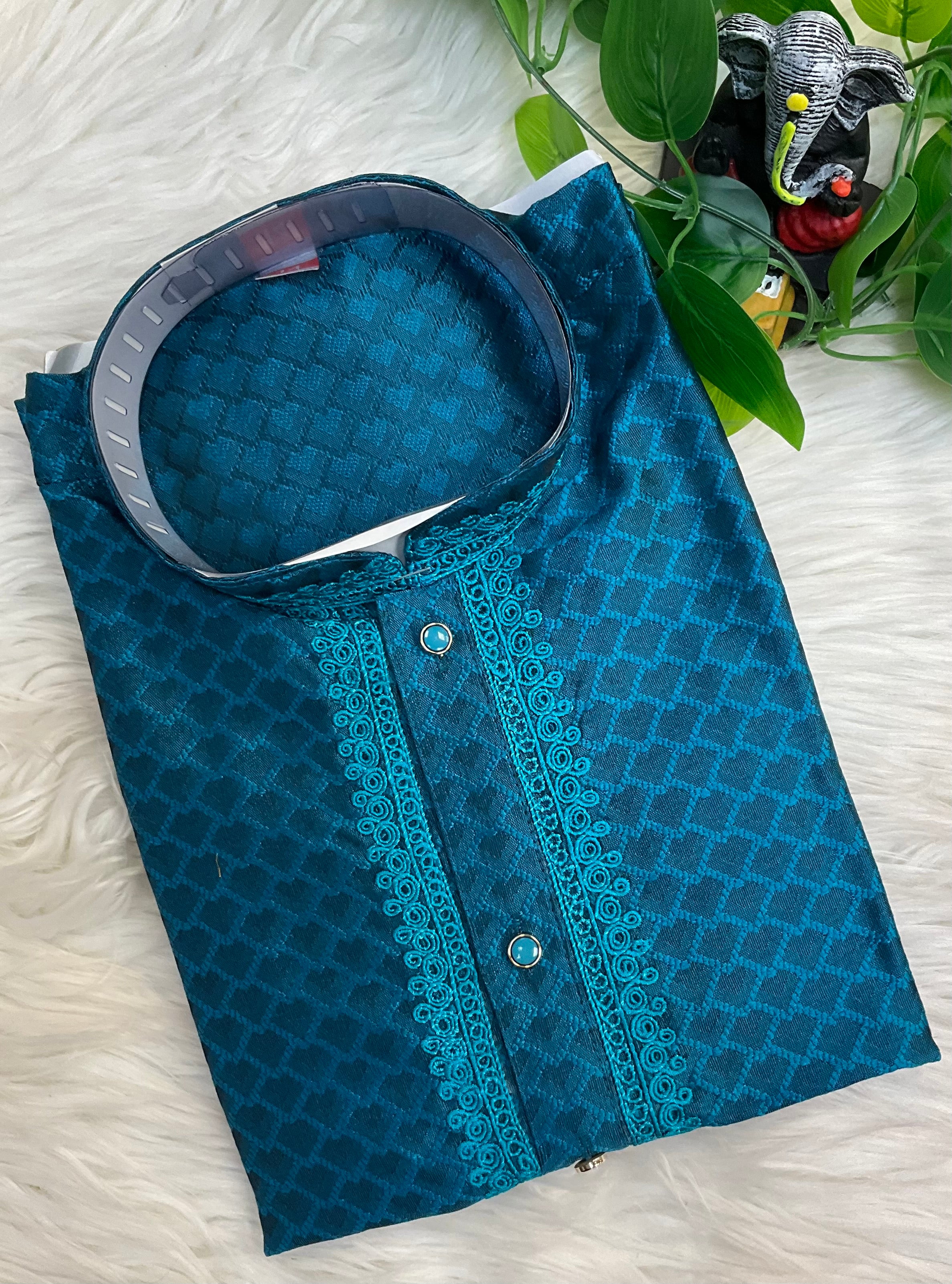 Rama blue boys kurta set