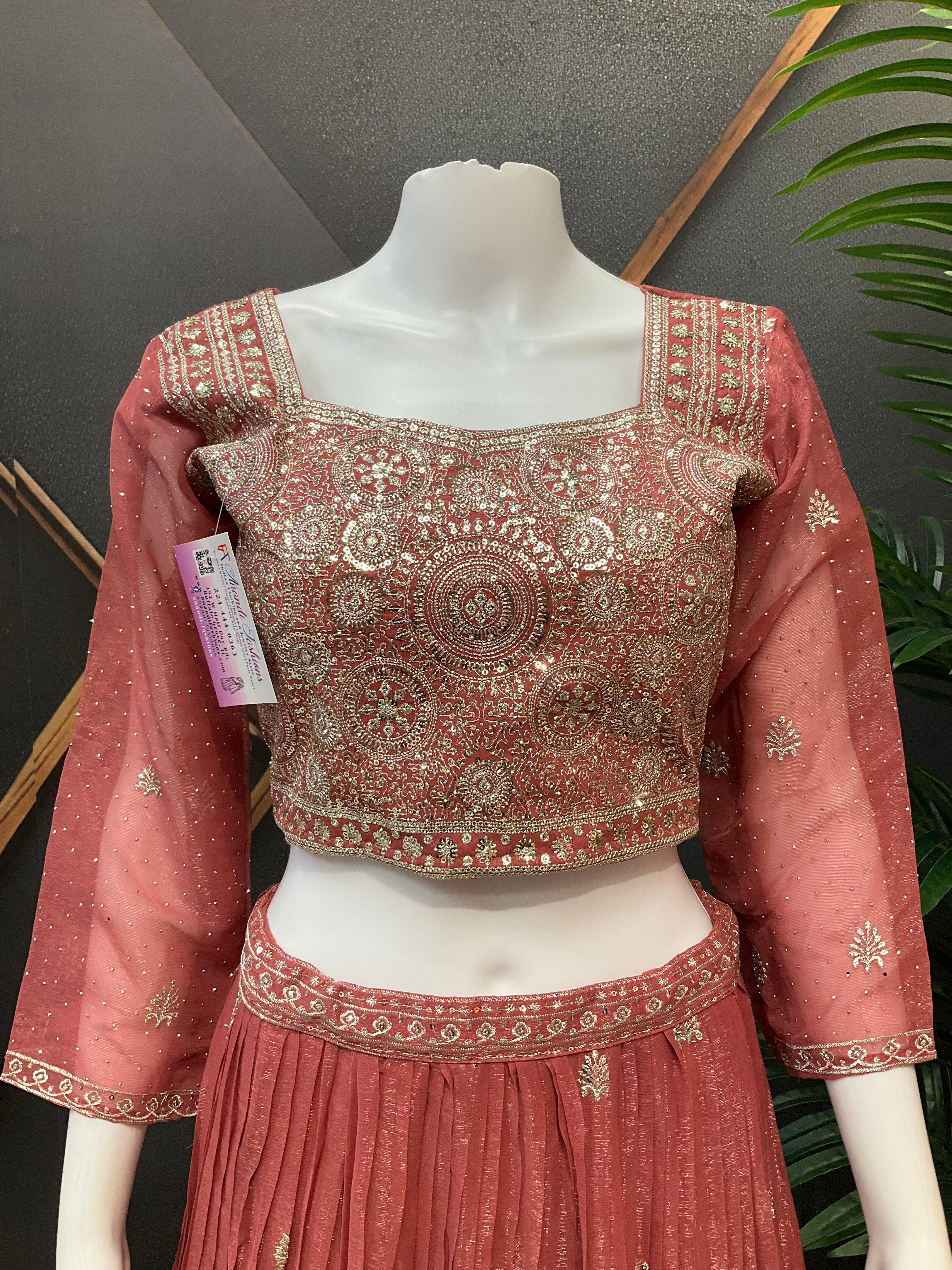 Party Wear Lehenga set in Pastel colors