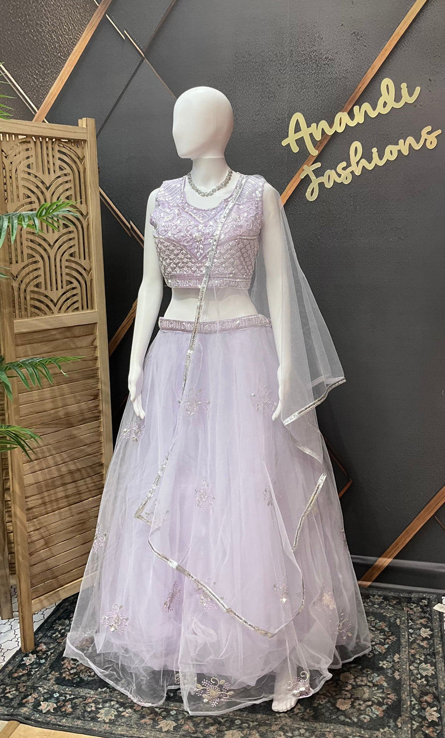 Pastel Lavender Party Wear Lehenga set