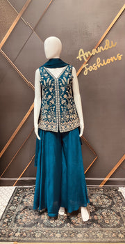 Blue Party Wear Palazzo set