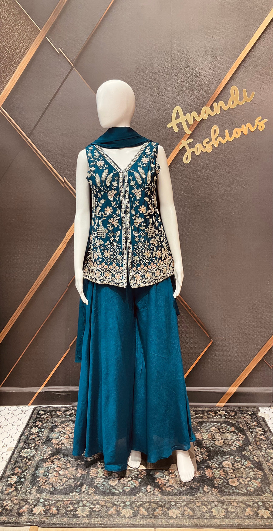 Blue Party Wear Palazzo set