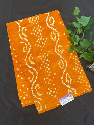 Mango Yellow Gajji Silk Bhandhini Saree