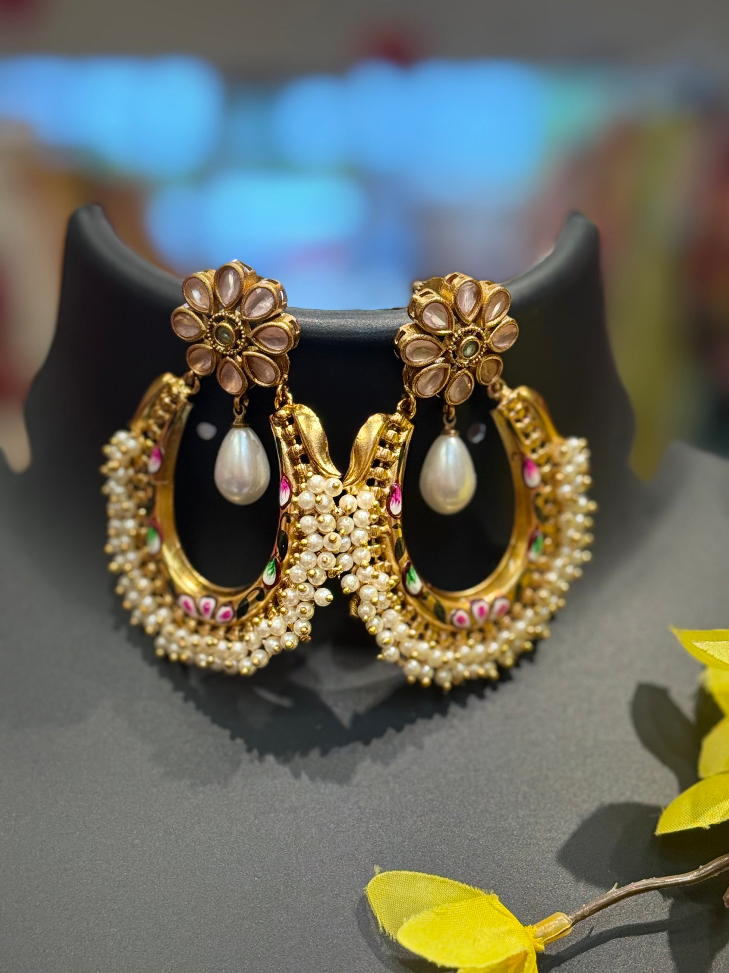 MattFinish Statement Earrings with Guttapusalu