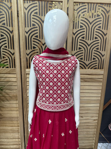Little Girls- Pink Lehenga set