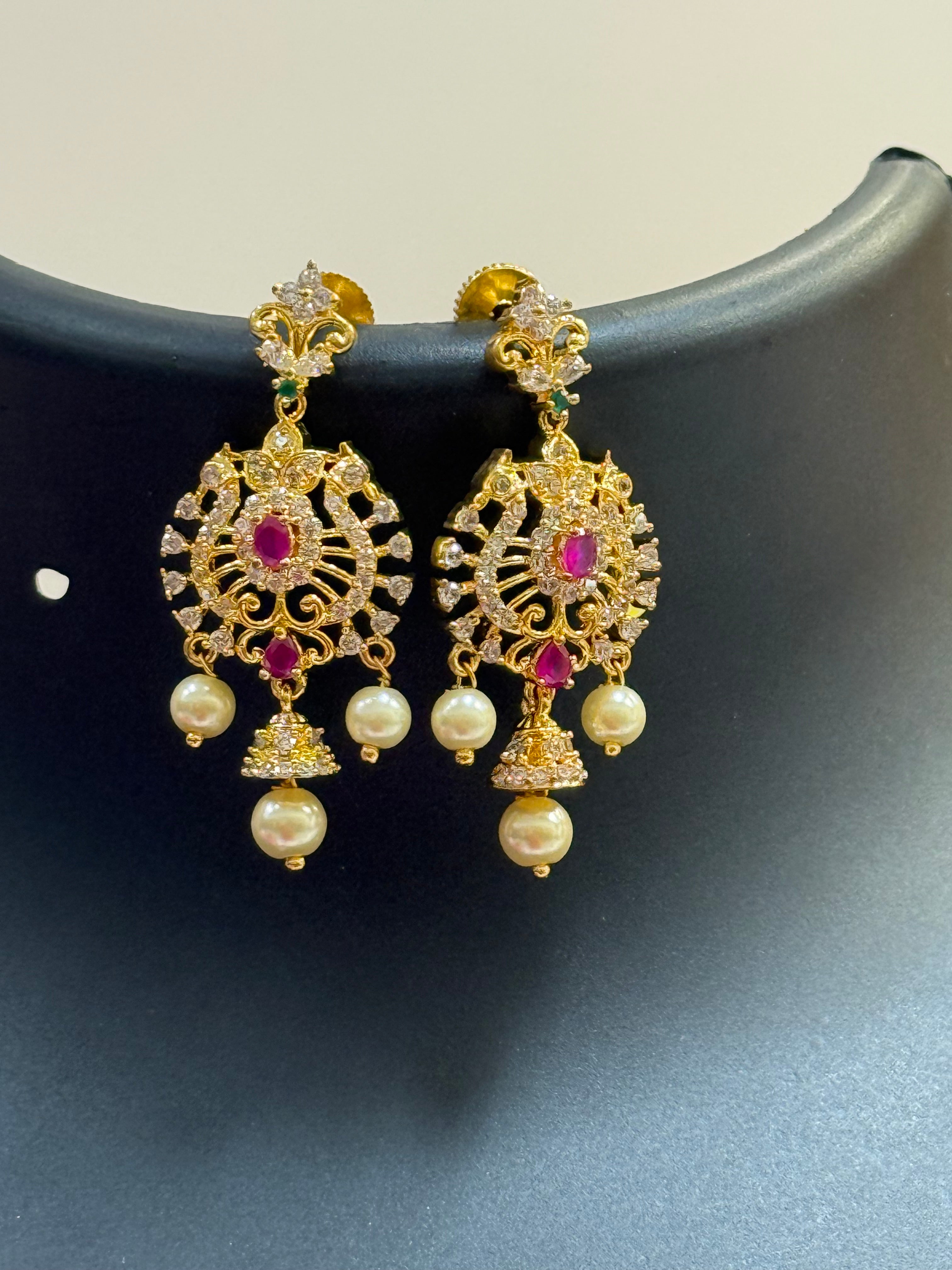 Micro Gold Polish Chandbali Earrings