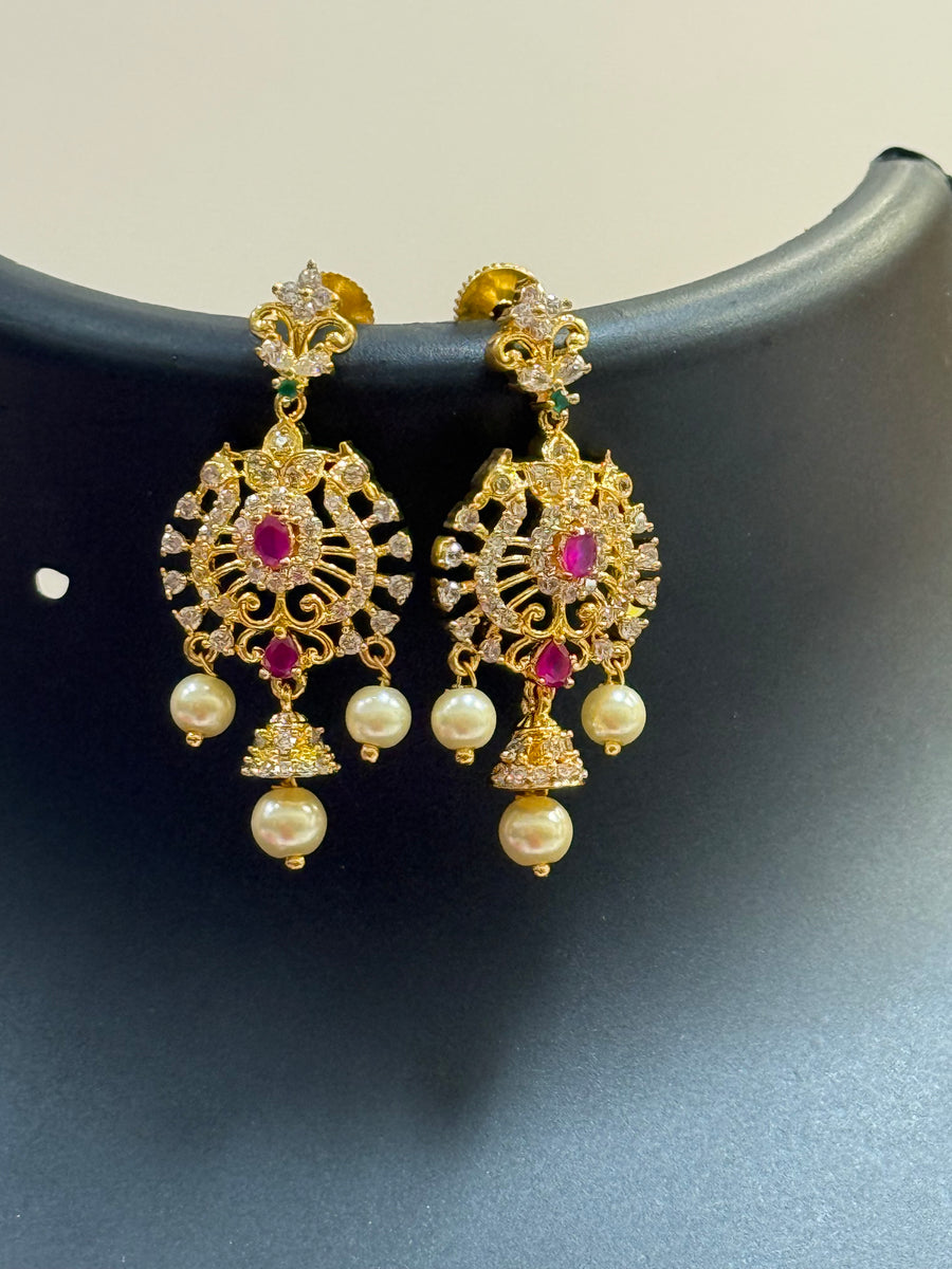 Micro Gold Polish Chandbali Earrings