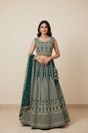 Shimmery Tissue Lehenga Set - Pastel Shades Party & Wedding Wear