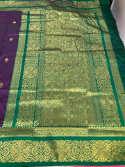 Semi Silk Kanjeevaram Purple Saree