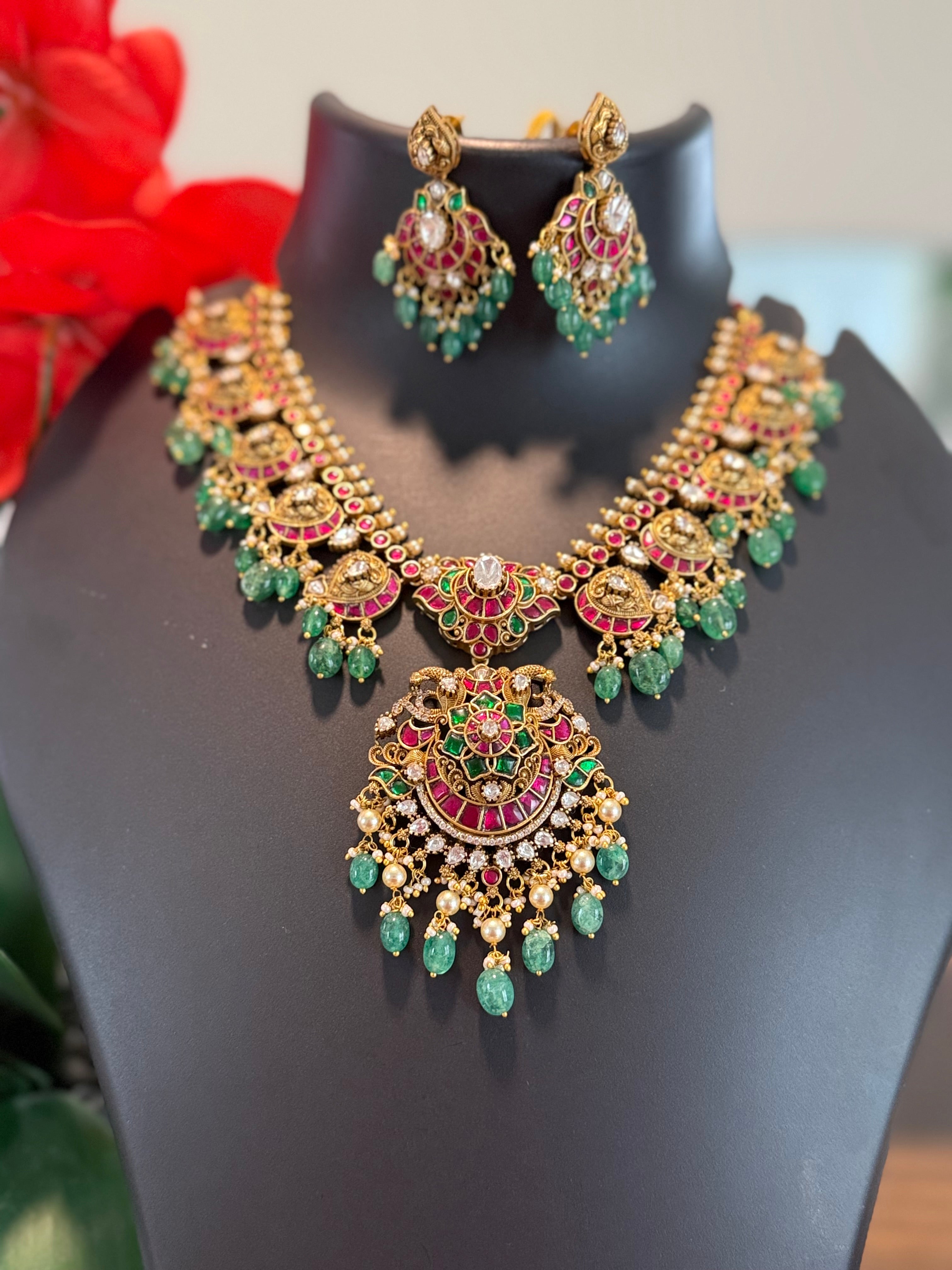 Heavy Jadau Kundan Necklace set with Pendant