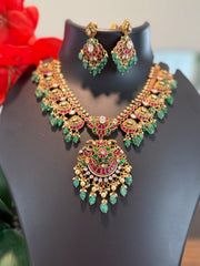 Heavy Jadau Kundan Necklace Set with Pendant
