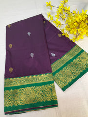 Semi Silk Kanjeevaram Purple Saree