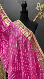 Pink Bandhini Silk Dupatta