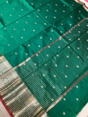 Green Semi Benarasi Silk Saree