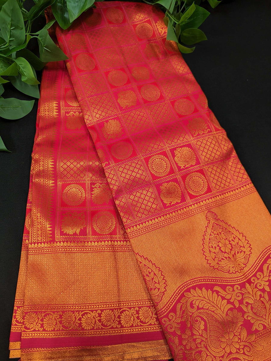 Pure Silk Saree - Copper Zari Work Traditional & Trendy 7 Colors