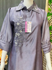 Elegant Lilac Co-ord Set with Intricate Bead Work - Party Ready