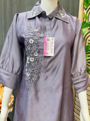 Elegant Lilac Co-ord Set with Intricate Bead Work - Party Ready