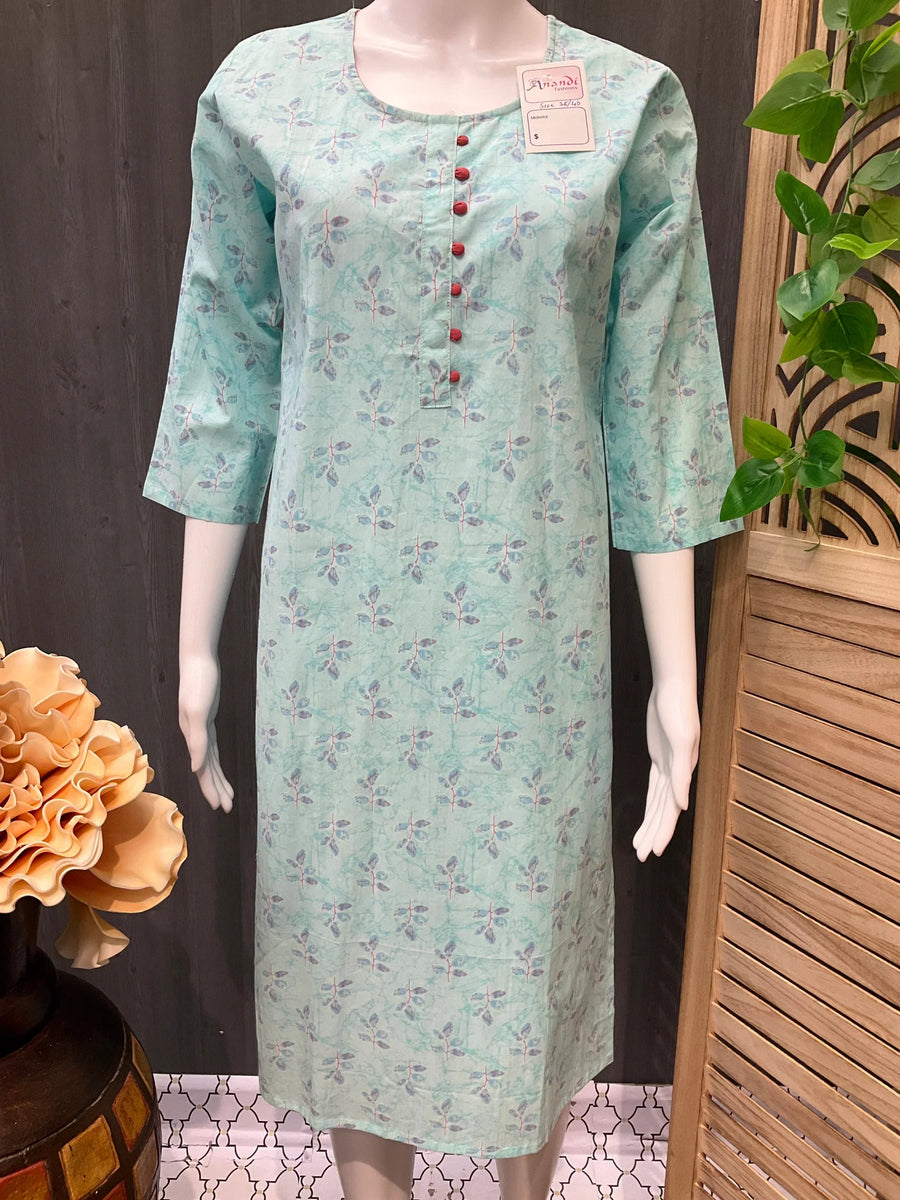 Pure Cotton Blue Kurti - Size 38/US XS