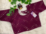 Wine Color- Foil Mirror Blouses