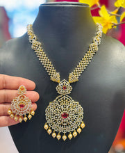 Combo Sets-Party Wear CZ Heavy Long & Short Necklace set