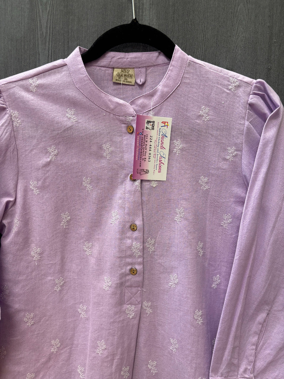 Lavender color- Pure cotton short Kurti/top image 1