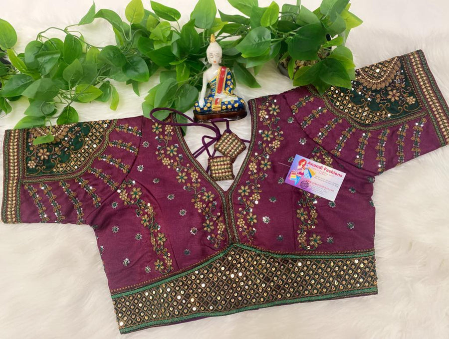 Purple work blouse - Size 40