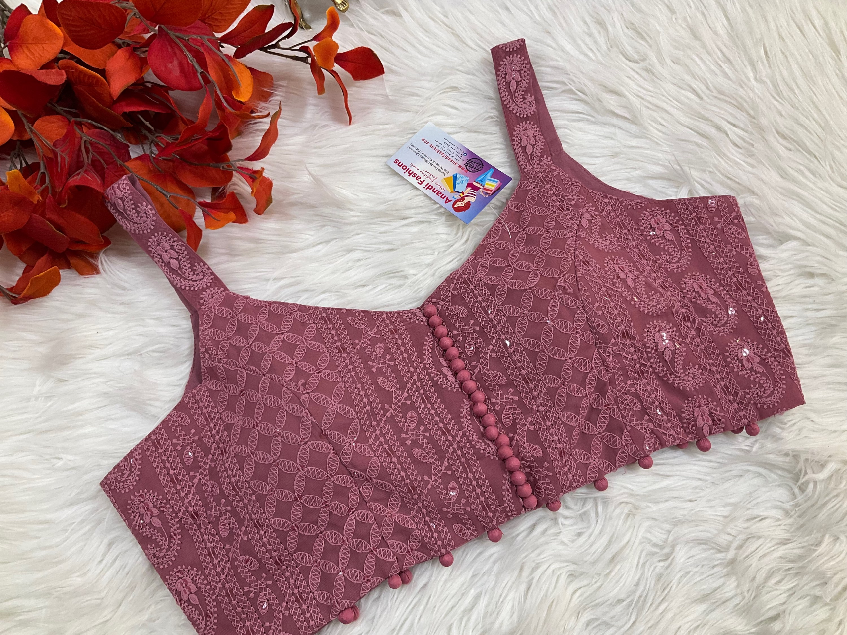 Chikankari sleeveless blouse fits size upto 40-42 image 0