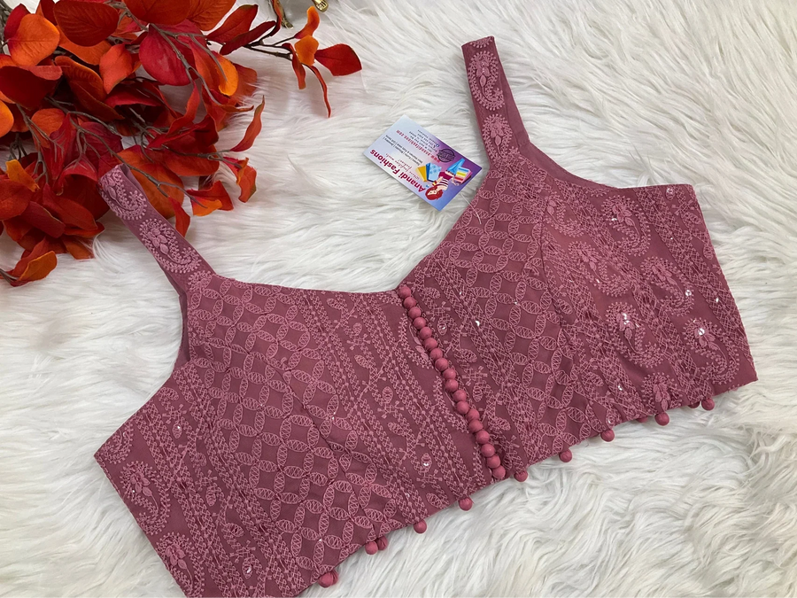 Chikankari sleeveless blouse fits size upto 40-42