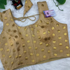 Indian Blouse - Print Sleeveless Blouse with Gold Prints