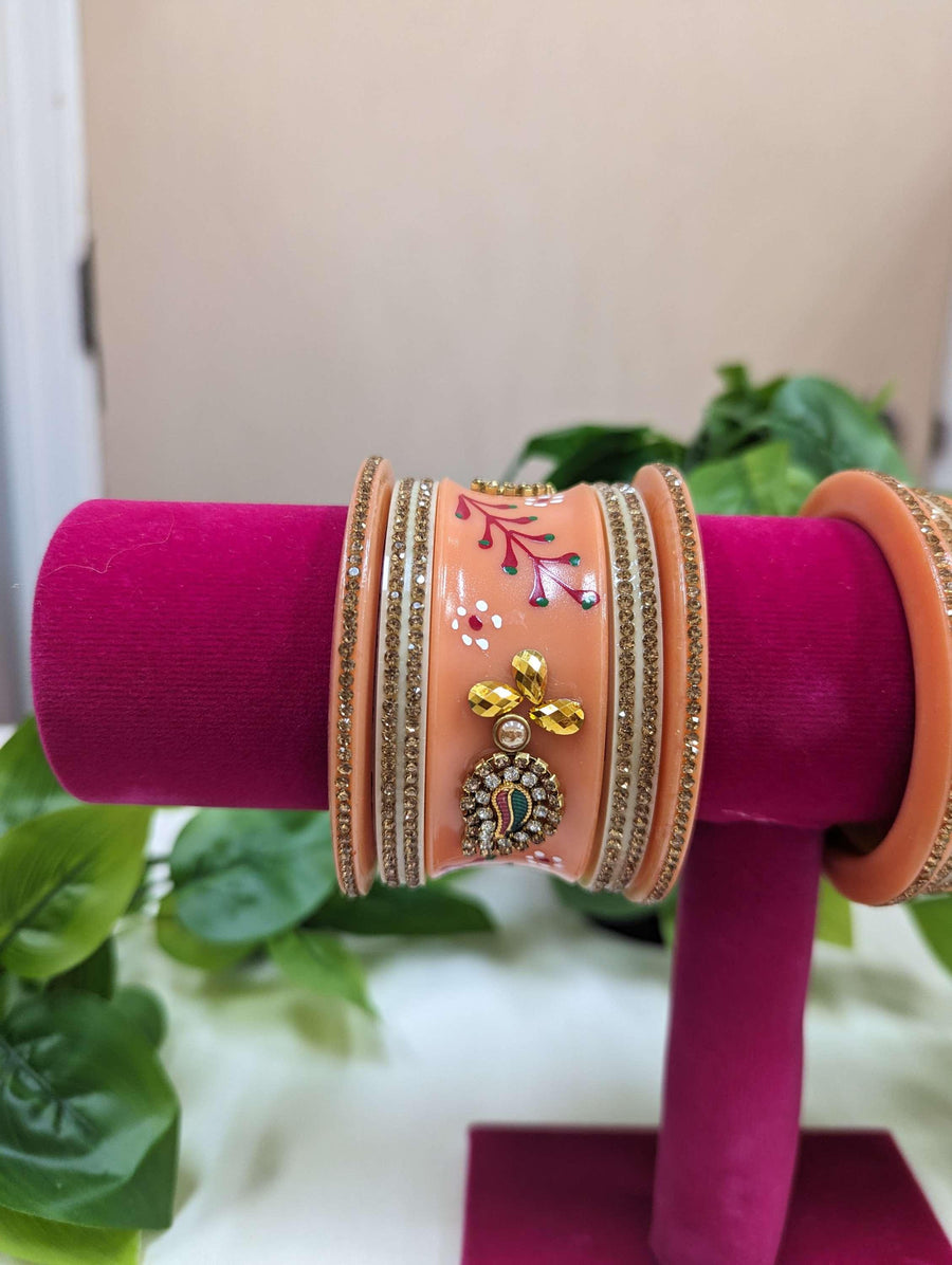 Bangles of India - Peach color Chooda