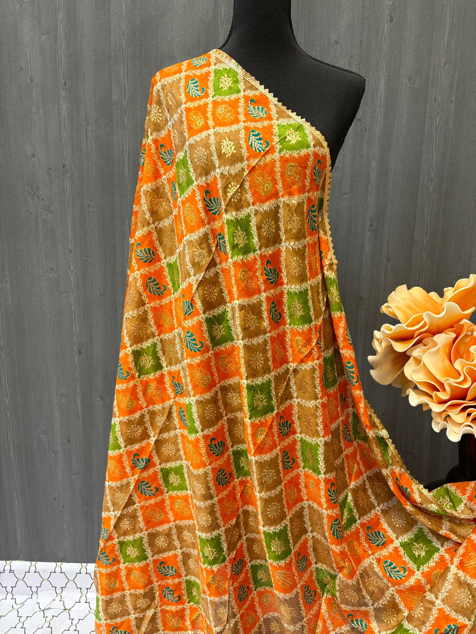 Chinon Dupatta - Multicolor Elegant and Stylish Dupatta image 4