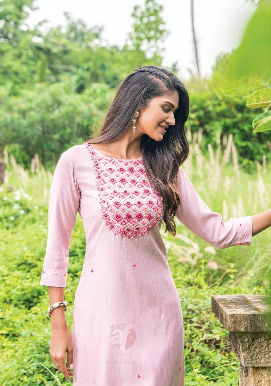 Rayon Kurti - Stylish and Elegant Rayon Embroidery Work Kurtis